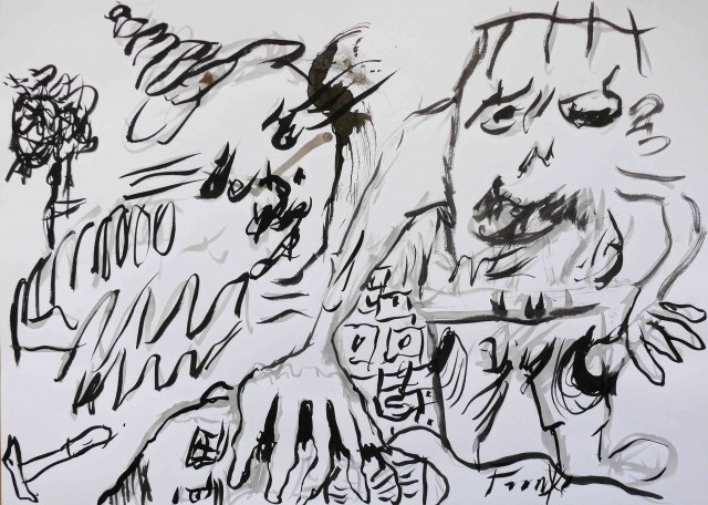 laughing citizens 1 50 x 70 cm chinese ink april 2019 web